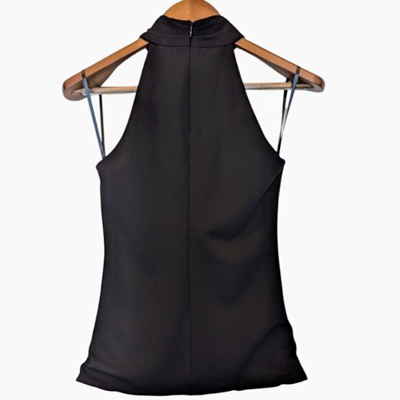 NWT WHBM White House Black Market, Twist Halter Top Blouse, Size XS, Color Black - Picture 3 of 5